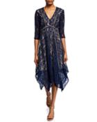 3/4-sleeve Lace A-line Dress