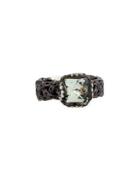 Classic Chain Braided Black Amethyst & Diamond Ring,