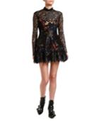 Metallic Lace Overlay Dress