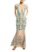 Aika Halter-neck Mesh Floral Embroidered