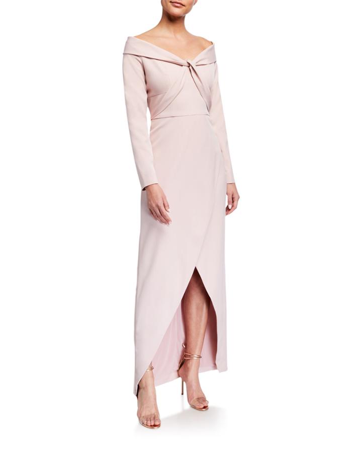 Off-shoulder Long Sleeve Tulip Dress