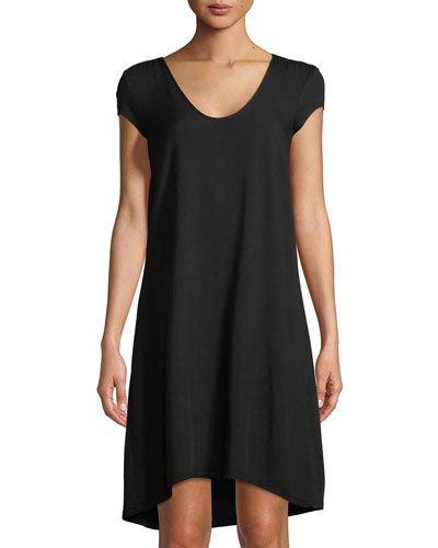 Cap-sleeve Scoop-neck