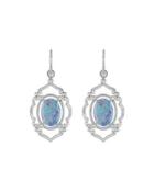 18k Opal & Diamond Arabesque Drop Earrings