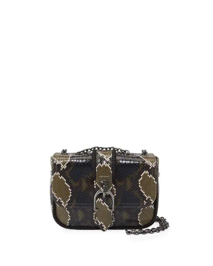 Amazone Mini Snake-print Leather Crossbody Bag