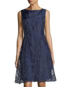Sheer Burnout A-line Dress