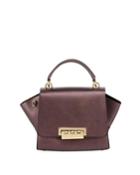 Eartha Metallic Leather Top-handle Crossbody Bag, Dark Purple