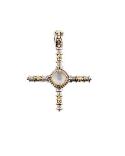 Erato Long Labradorite Doublet Cross Pendant Enhancer