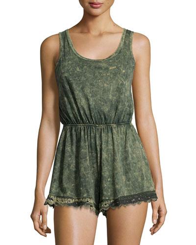 Ramba Printed Romper, Olive