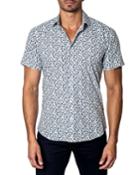 Semi-fitted Short-sleeve Leaf-print