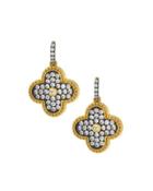 Pave Clover Drop Earrings