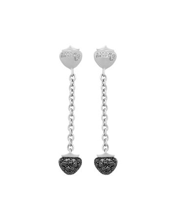 18k White Gold Black Diamond Dangle Earrings