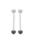 18k White Gold Black Diamond Dangle Earrings