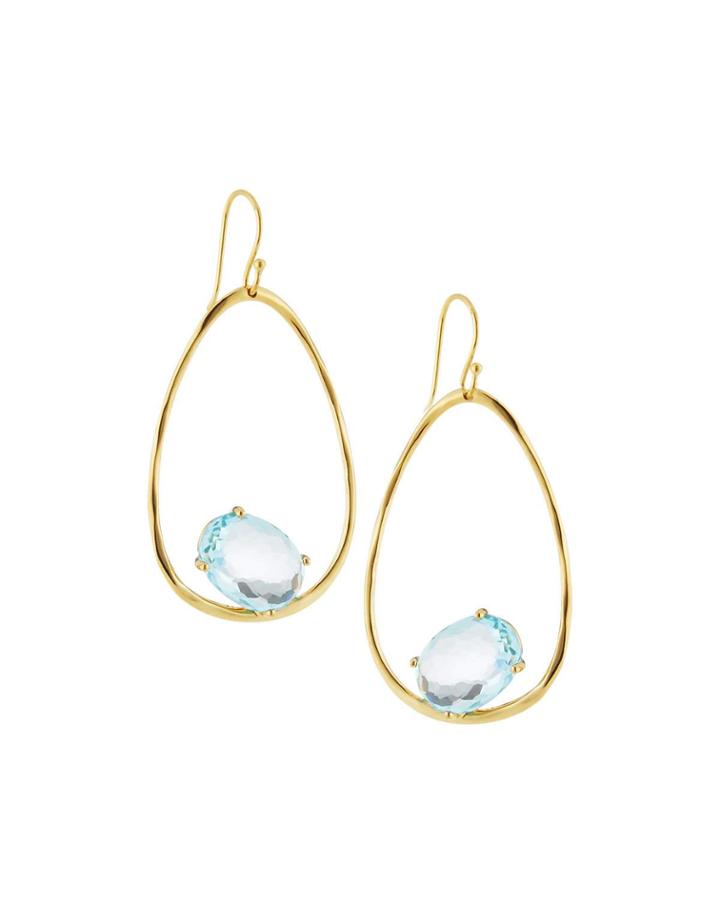 18k Rock Candy Large Suspension Earrings In Blue Topaz