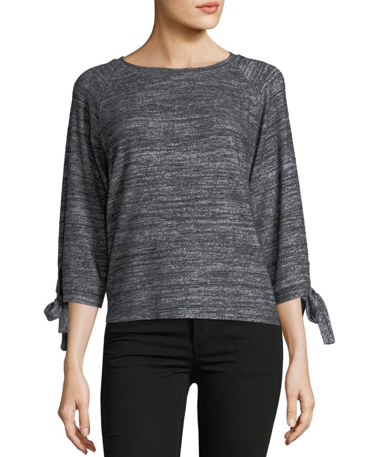 Marled Crewneck Jersey Top