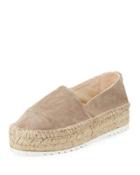 Willow Suede Platform Espadrille, Taupe