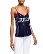 Sequin Logo Tank With Adjustable