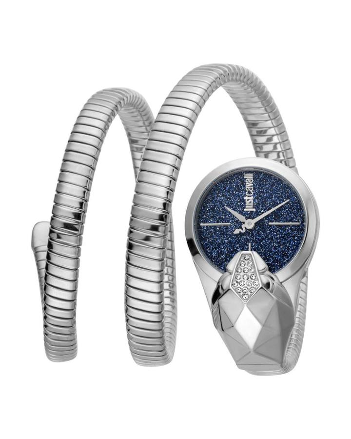 26mm Glam Time Glitter Snake Watch With Coil Bracelet,