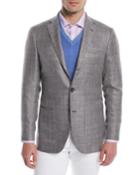 Men's Textured Weave Three-button Blazer