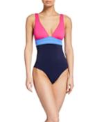 Sienna Colorblock V-neck One-piece