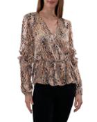 Crossover Animal Print Woven Top