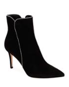 Beaded Suede Ankle Booties