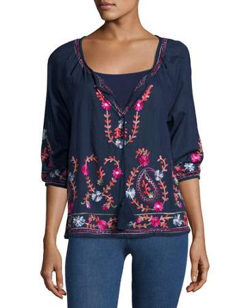 Tapestry Floral-embroidered