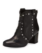 Belen Star-studded Leather Booties