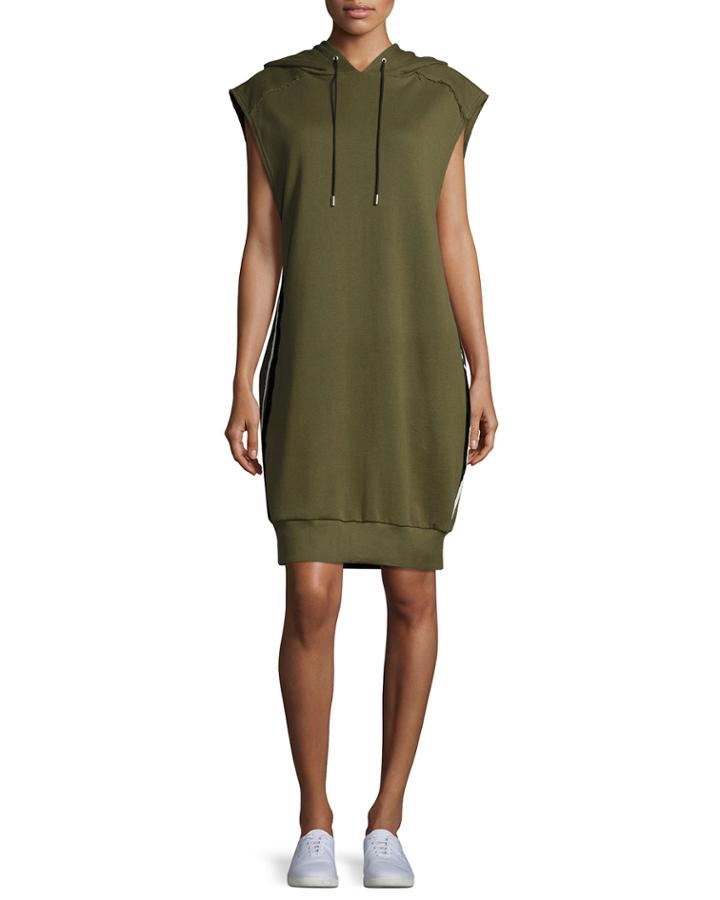 Loren Hooded Side-stripe Cotton Dress