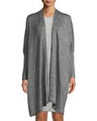 Marled Knit Open-front Duster