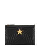 Stella Star Quilted Clutch Bag, Black
