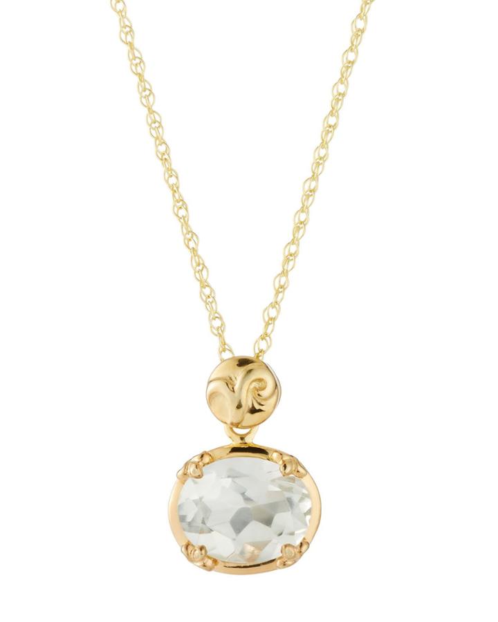 Green Amethyst Pendant Necklace