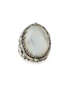 Oval Doublet Open Filigree Ring,