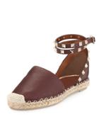 Leather Rockstud Espadrille Flat