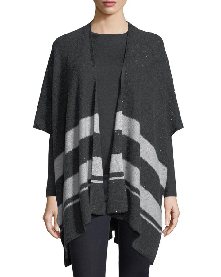 Sequin Striped Cashmere