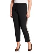 Contrasting-stripe Ankle Crepe Pants,