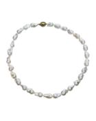 14k Baroque Freshwater Pearl Necklace, White