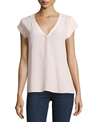 Rubina V-neck Silk Top,