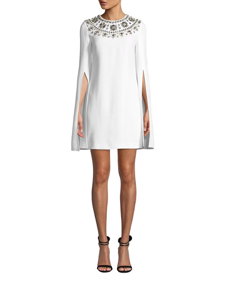 Crystal Puka-shell Embellished Slit-sleeve