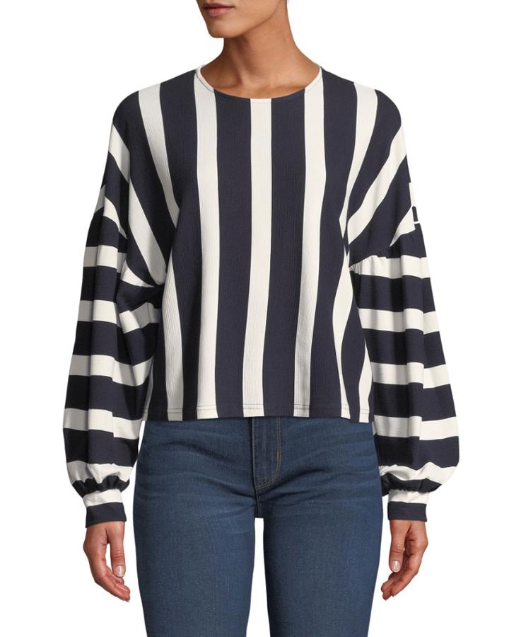 Striped Oversized Pullover Top