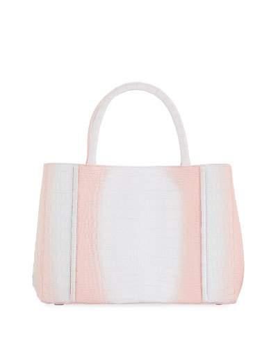 Small Sectional Crocodile Tote Bag, Pink F8