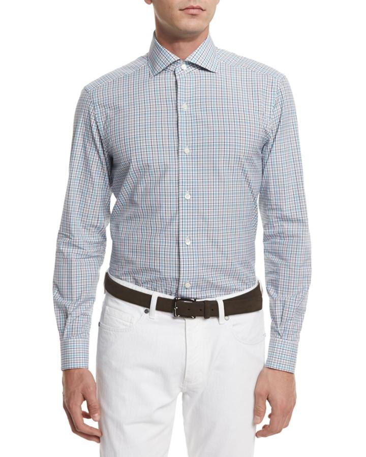 Open-check Long-sleeve Sport