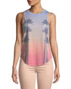 Sunset Palms Printed