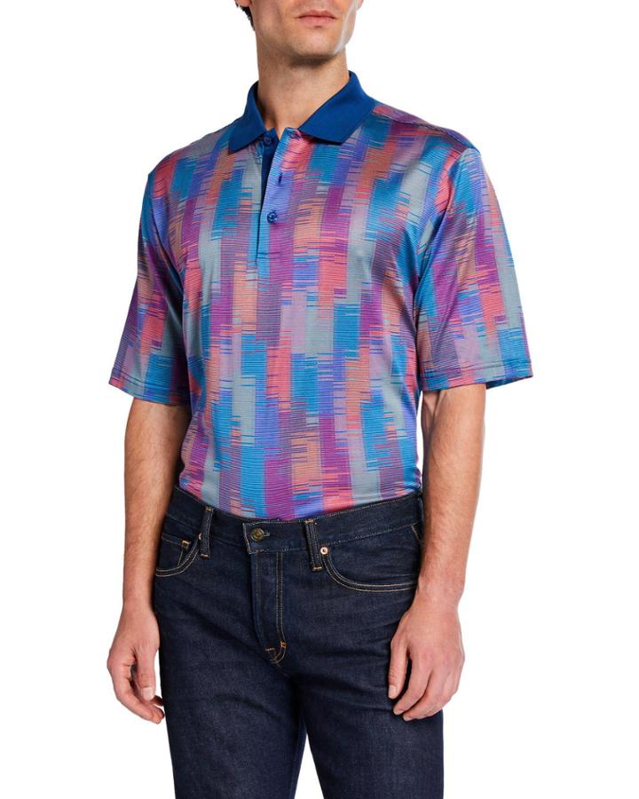 Men's Abstract Mercerized Knit Polo