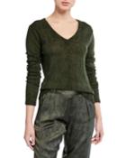 Snake-print V-neck