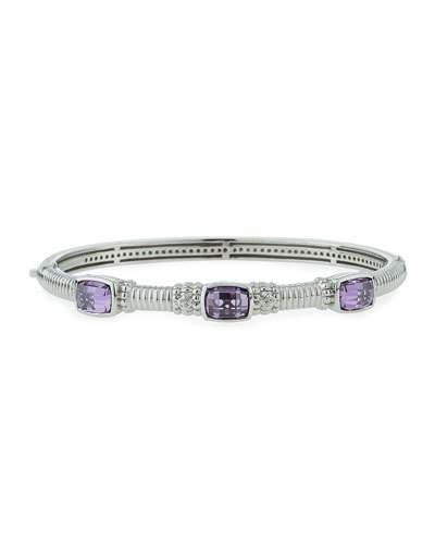Fleur Slim Triple Purple Crystal & Sapphire Bangle