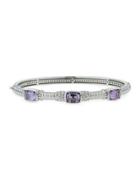 Fleur Slim Triple Purple Crystal & Sapphire Bangle