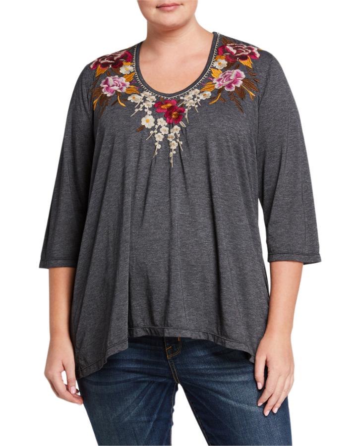 Plus Size Zosia 3/4-sleeve Deep