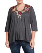 Plus Size Zosia 3/4-sleeve Deep