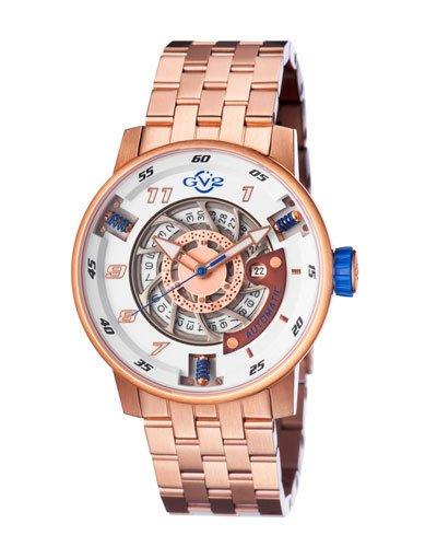 48mm Men's Motorcycle Sport Automatic Bracelet Watch, Rose