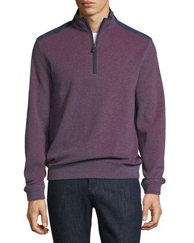 Pullover Half-zip Jacket, Purple